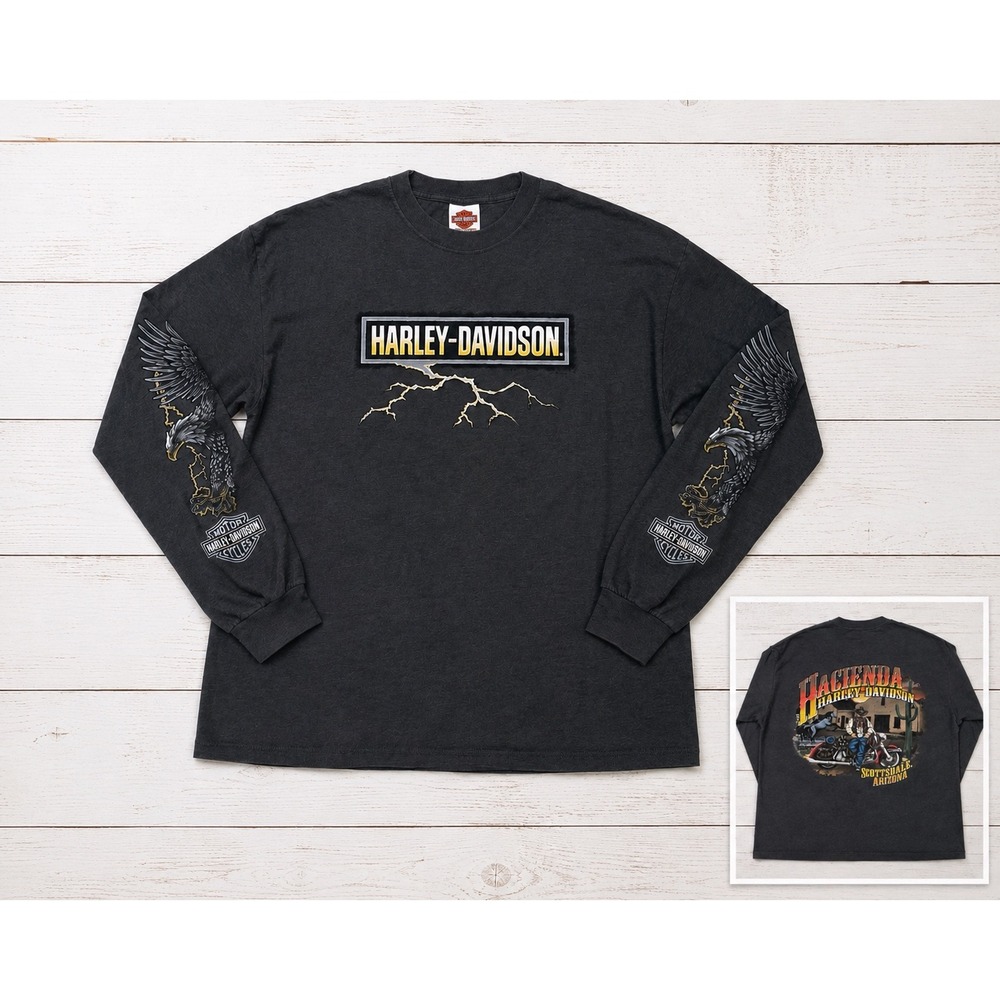 Vintage 90s Harley Davidson Tucson Arizona Eagle Lightning Long Sleeve XL
